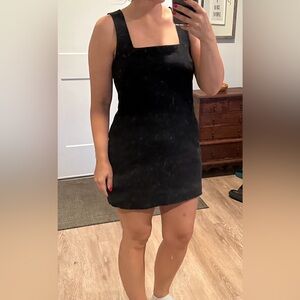 NWT | Abercrombie Linen-Blend Wide Strap Mini Dress | Black | Small Petite